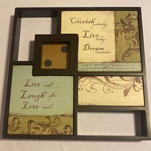 Home Decor Live Laugh Love Words Wall Art and Photo Frame EUC 14”x14”